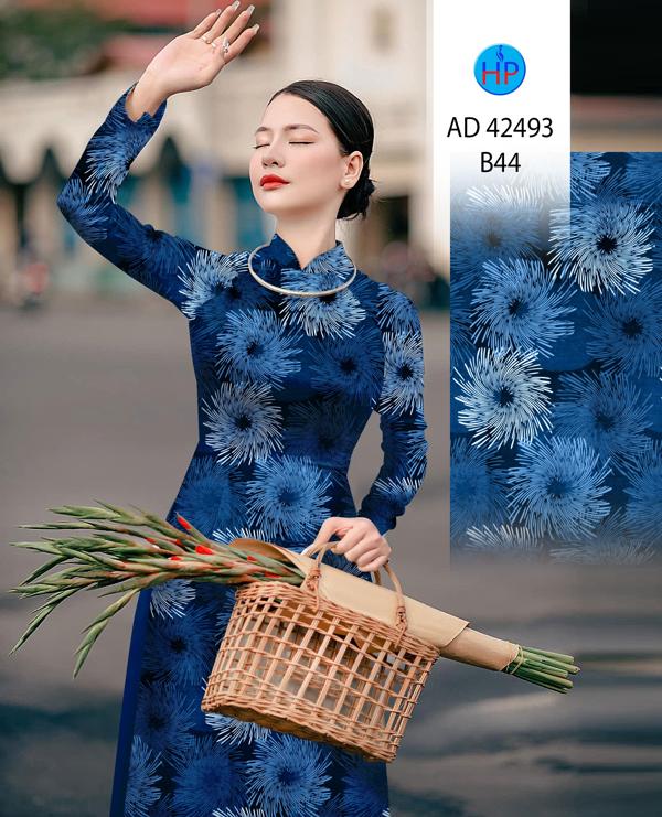 Vải Áo Dài Hoa In 3D AD 42493 8